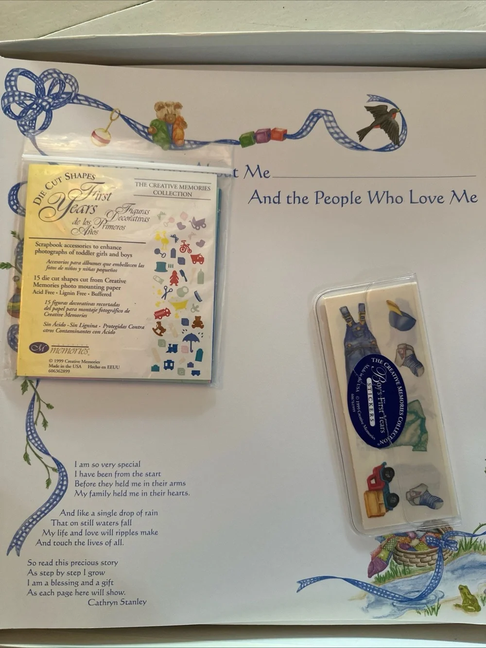 NEW CREATIVE MEMORIES BABY BOY ALBUM WITH EMBELLISHMENTS 12X12
